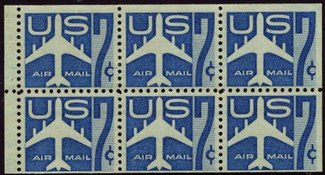 C 51a 7c Jet Silhouette, Booklet Pane of 6 F-VF Mint NH #c51apn