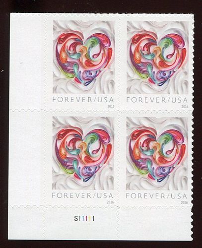 5036 Forever Quilled Paper Heart Plate Block #5036pb