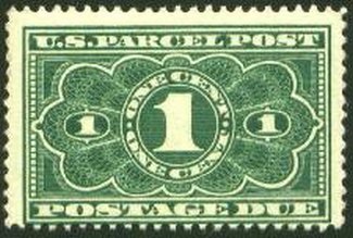 JQ1 1c Parcel Post Postage Due, Dark Green F-VF Used #jq1used