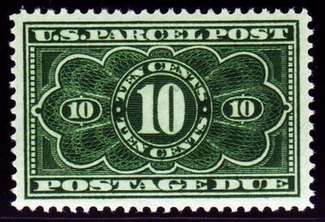 JQ4 10c Parcel Post Postage Due, Dark Green F-VF Used #jq4used