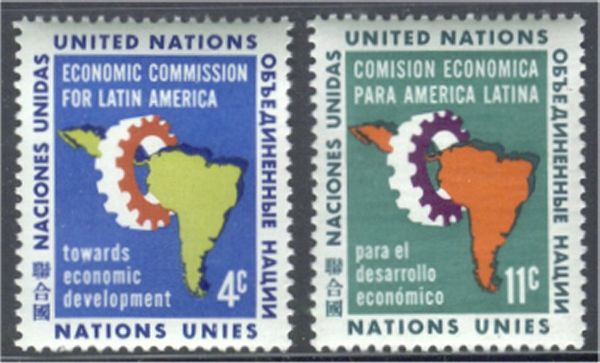 UNNY  93-94 4c-11c Econ.Comm,S.Amer UNNY  Inscription Blocks #NY0093-94mi