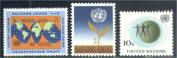UNNY 125-27 2c-10c Definitives UN New York F-VF Mint NH #NY0125-27
