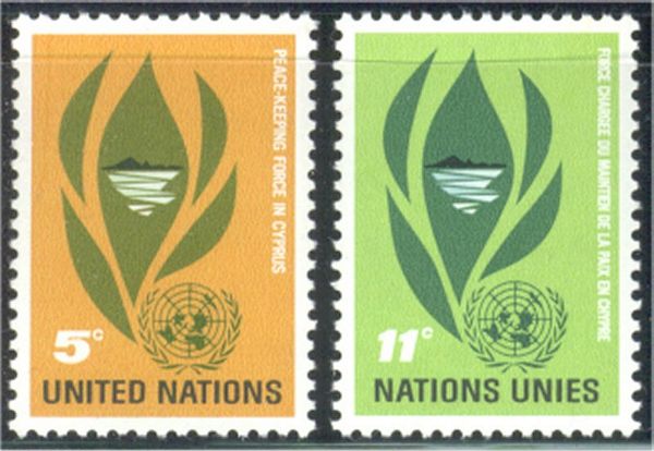 UNNY 139-40 5c-11c Peace-Cyprus UNNY Inscription Blocks #NY0139-40mi