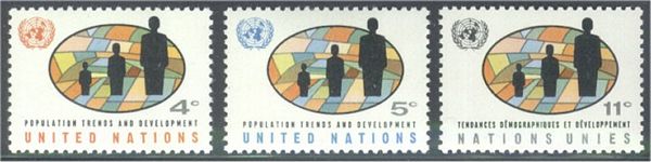 UNNY 151-53 4c-11c Population UN New York F-VF Mint NH #NY0151-53