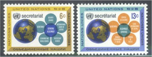 UNNY 181-82 6c- 13c Secretariat UN New York F-VF Mint NH #NY0181-82