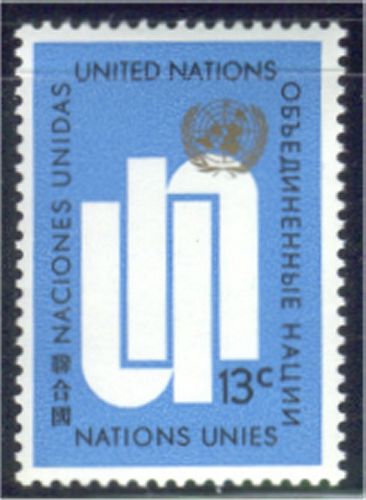 UNNY 196 13c UN Emblem UNNY Inscription Block #NY0196mi