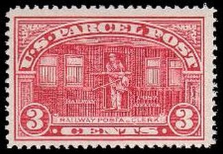 Q 3 3c Parcel Post Railroad Clerk F-VF Mint Hinged #q3og