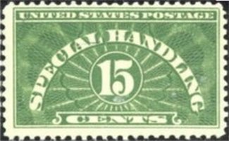 QE2 15c Special Handling Yellow Green Mint Hinged #qe2og
