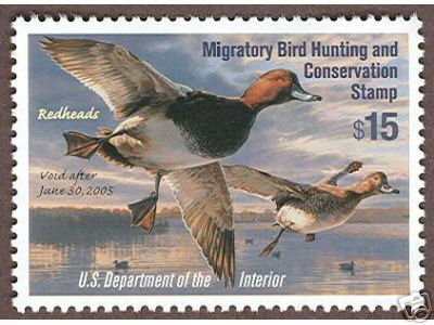 RW71 2004 Duck Stamp 15.00 Redheads Plate Block #rw71pb
