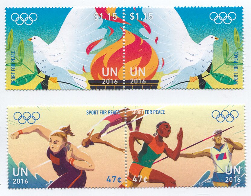 UNNY 1137-40 47c,1.15 Sport For Peace Mint Pairs #ny1137-40pr