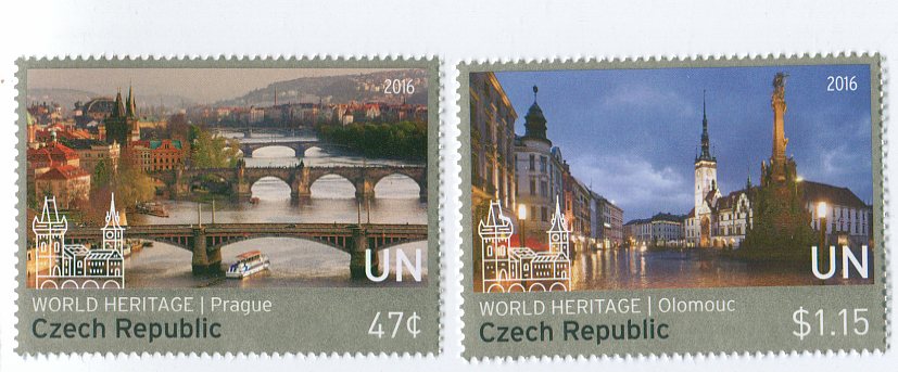 UNNY 1142-3 47c,1.15 UNESCO Czech Republic Mint Set of 2 #ny1142-3pr