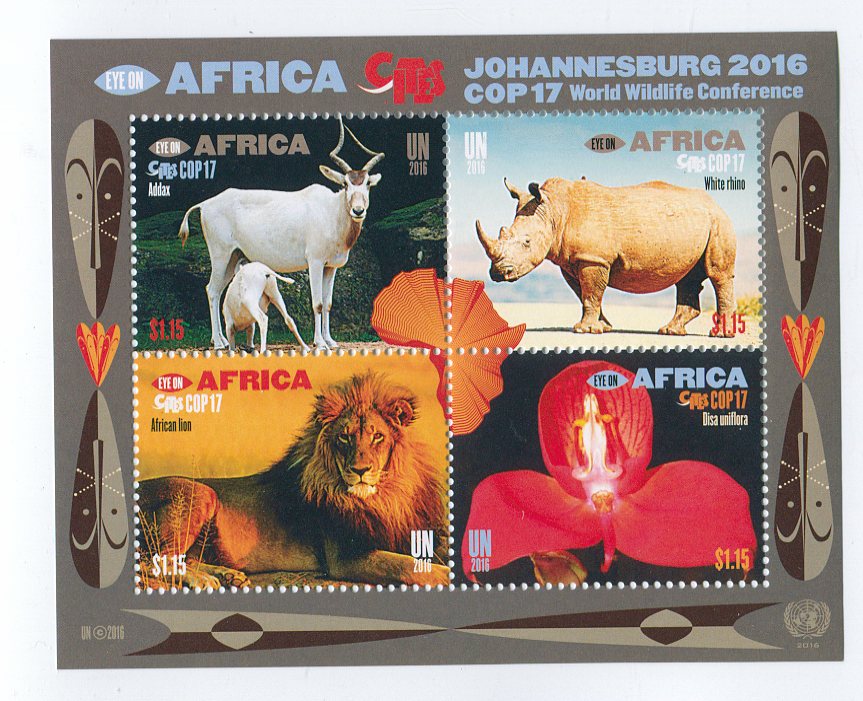UNNY 1145 1.15 Eye on Africa Mint Sheet of 4 #ny1145sh
