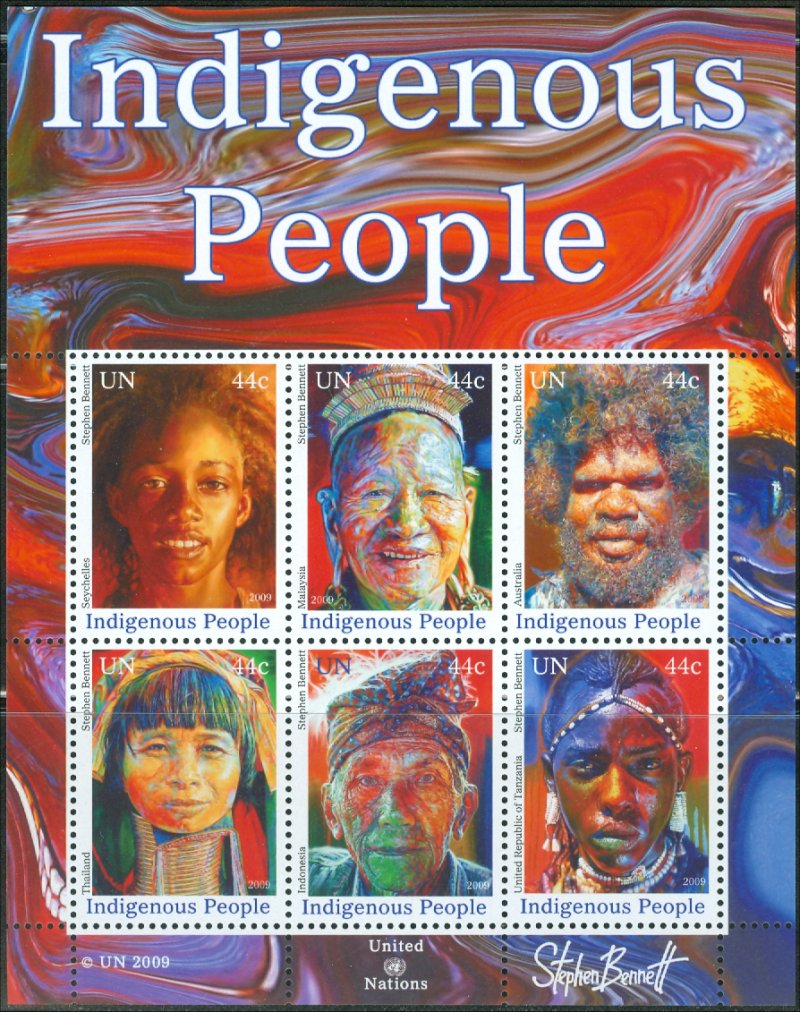 UNNY 997 44c Indigenous Peoples Souvenir Sheet #ny997ss