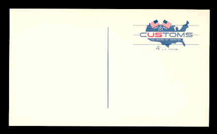 UX 50   4c Customs F-VF Mint Postal Card #16594