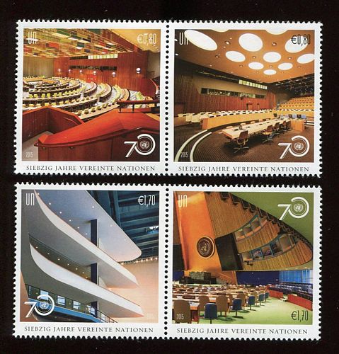 UNV 572-75 .80, 1.70 UN 70th Anniversary Mini Sheets of 6 #unv572-5sh