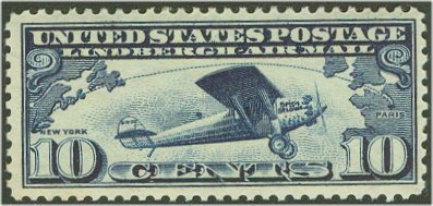 C 10 10c Lindbergh AVG Mint Hinged #c100gavg