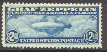 C 15 2.60 Blue Graf Zeppelin F-VF Used Minor Defects #c15usedmd