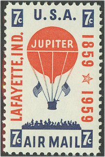 C 54 7c Balloon Jupiter F-VF Mint NH Plate Block of 4 #c54pb