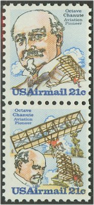C 93-4 21c Octave Chanute Attached Pair F-VF Mint NH #c93nh