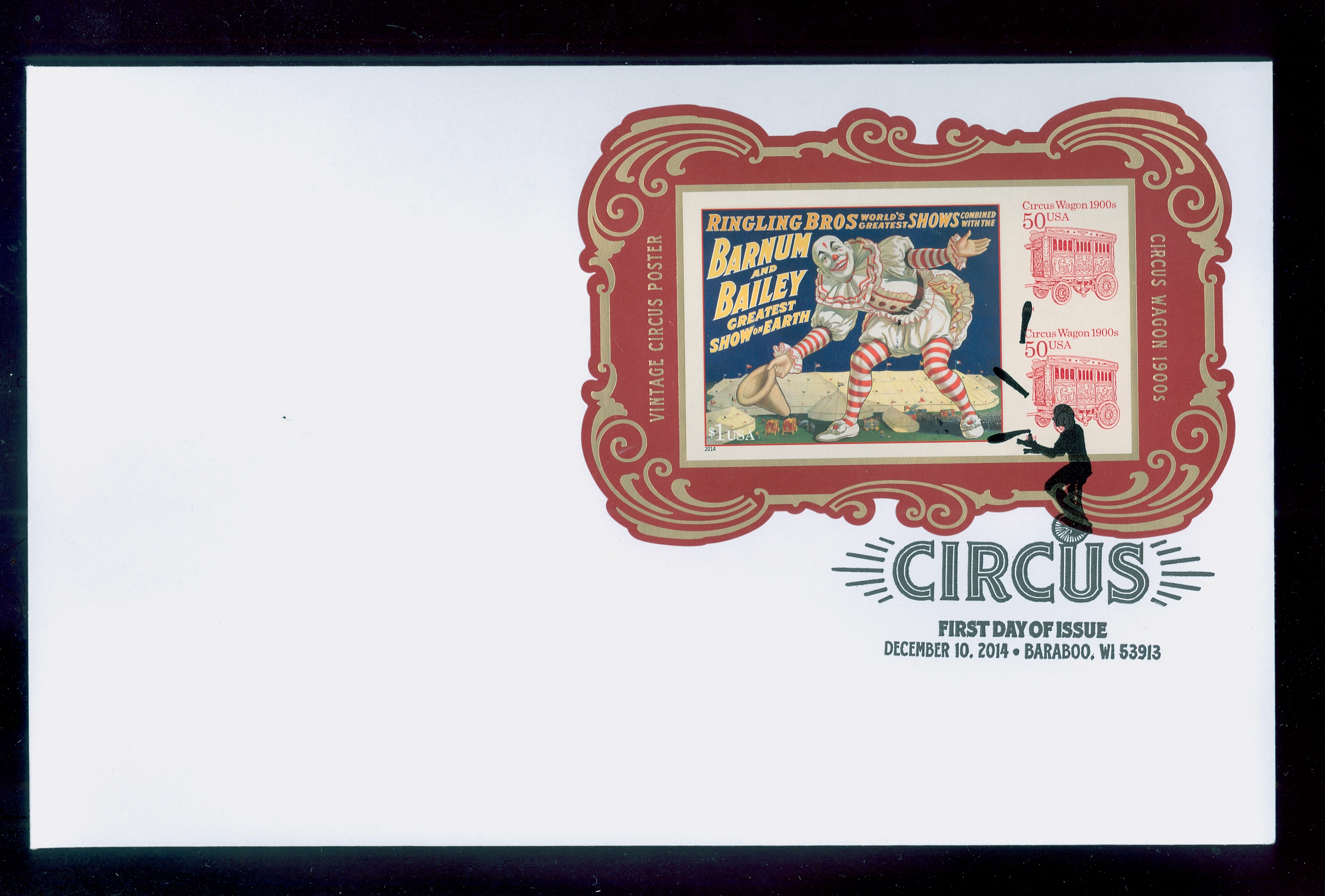 4905c 2.00 Circus Poster Imperf Souvenir Sheet Used #4905cfdc