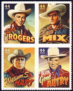 4446-9 44c Cowboys Silver Screen Set of 4 Used Singles #4446-9usg