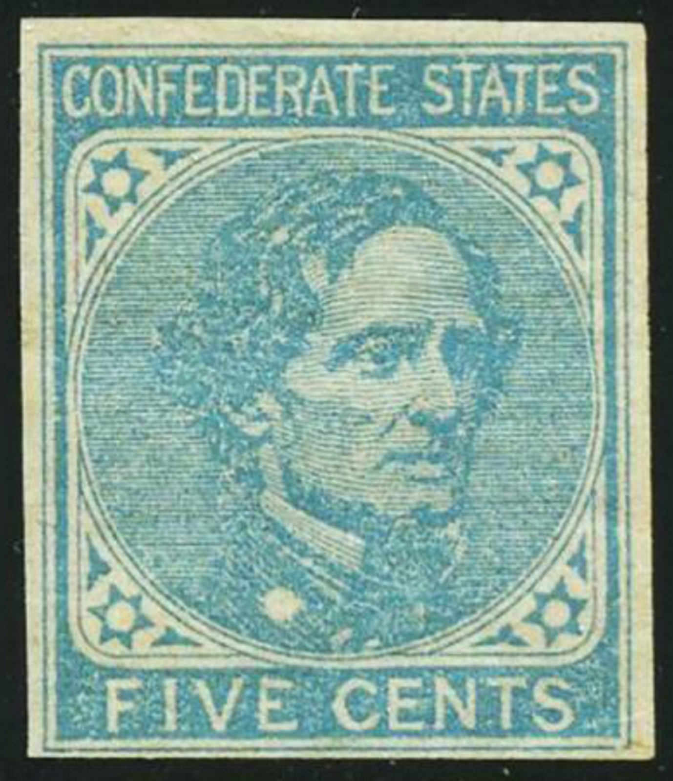Confederate States of America #7  5c Blue  Used Minor Defects #CSA007_usedmd