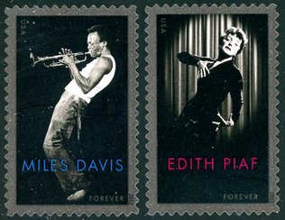 4692-3 Forever Edith Piaf  Miles Davis Mint Pair #46923nh