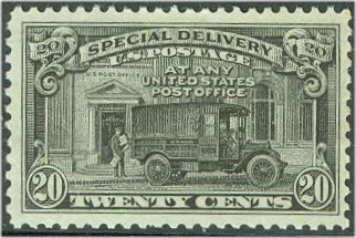 E14 20c Special Delivery black, Flat Plate F-VF Mint NH #e14nh