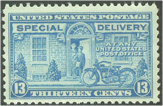 E17 13c Special Delivery blue, F-VF Mint NH Plate Block of 4 #e17pb