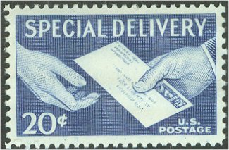 E20 20c Special Delivery letter  Hands F-VF NH Plate Block of 4 #e20pb