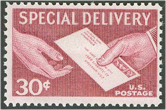 E21 30c Special Delivery letter  Hands F-VF NH Plate Block of 4 #e21pb