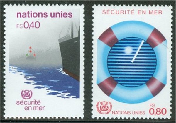 UNG 114-15 40c-80c Safetyat Sea UNG Inscription Blocks #ung114mi