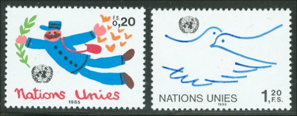 UNG 133-34  20c-1.20 fr. Definitives . UN Geneva Mint NH #ung133