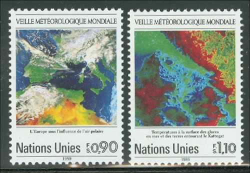 UNG 176-77  90c-1.10 fr.World Weather UNG Inscription Blocks #ung176mi
