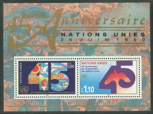 UNG 190 90c-1.10fr 45th Anniv. S/S UN Geneva Mint NH #UNG190