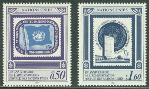 UNG 207-8   50c,1.60 Fr UNPA 40th UN Geneva Mint NH #UNG207-8