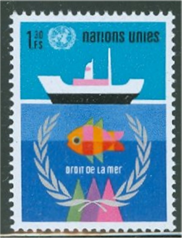 UNG 45    1.30 fr. Law of the Sea Inscrip Block #ung45ib