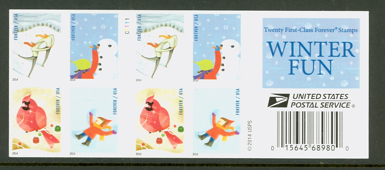 4940a Forever Winter Fun Mint NH Imperf Double Sided Booklet #4937-40ai
