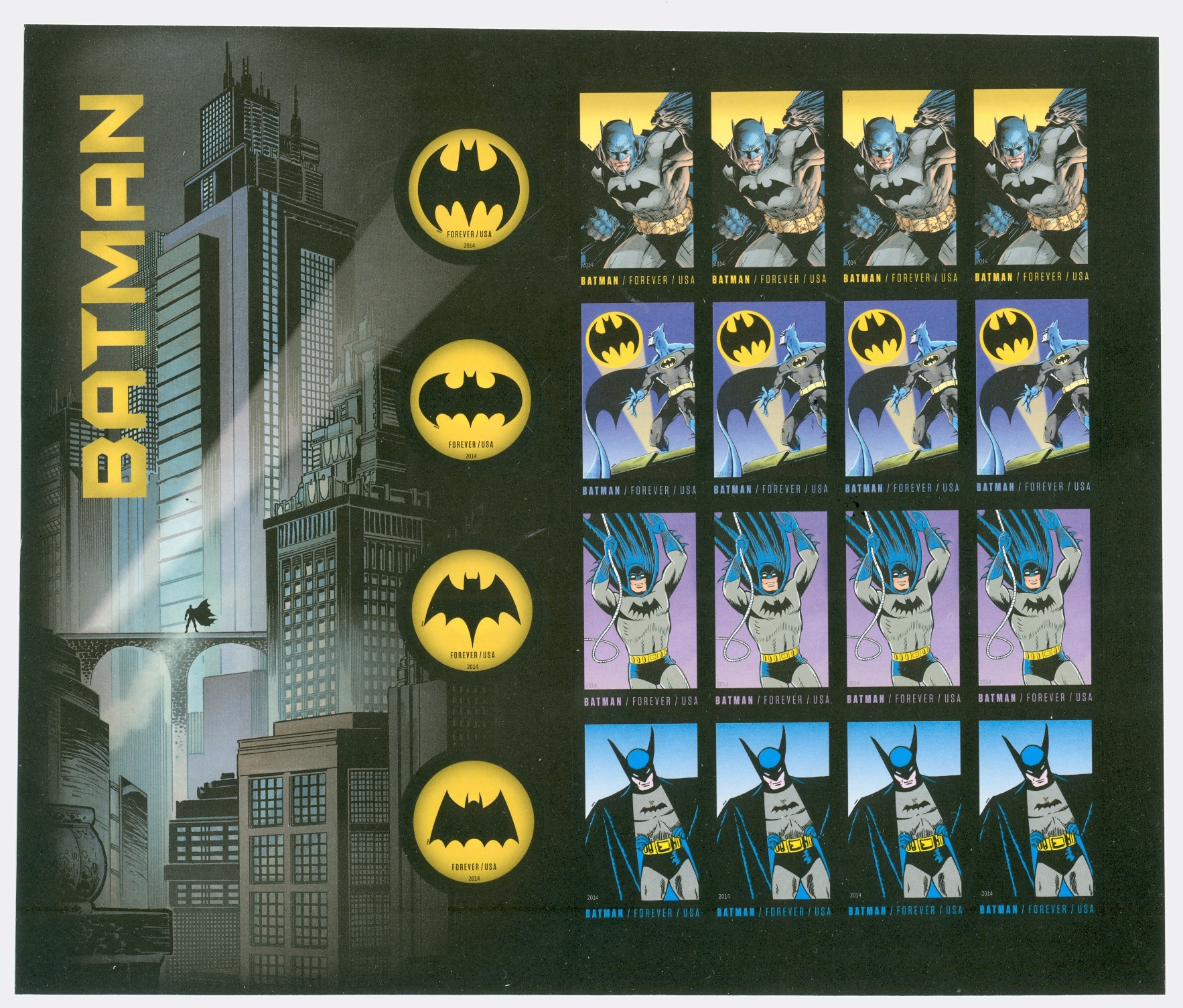 4928-35i Forever Batman Imperf Sheet of 20 Mint NH #4928-35ish