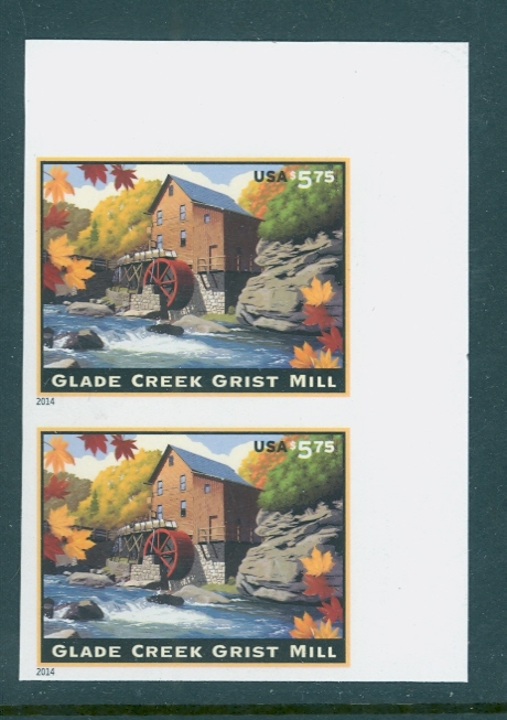 4927i 5.75 Glade Creek Grist Mill Imperf Vertical Pair #4927ivpair
