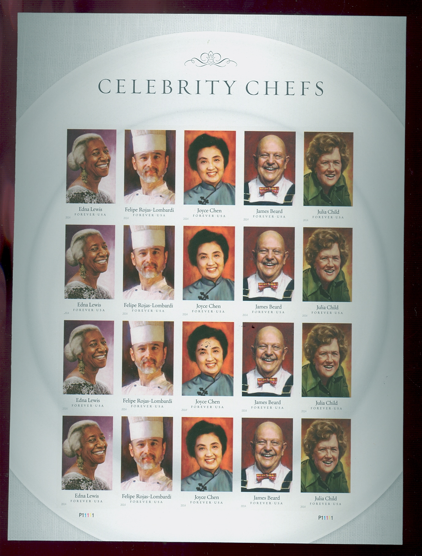 4922-26i Forever Celebrity Chefs Imperf Sheet of 20 #4926impsh