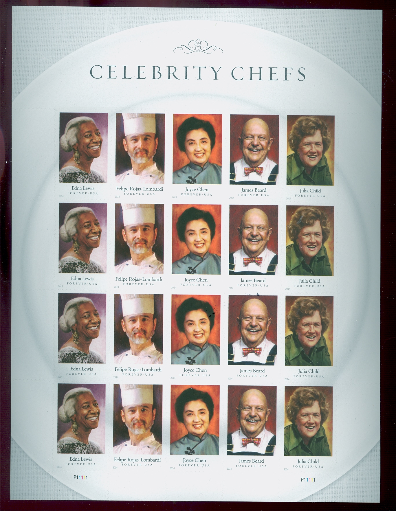 4922-26 Forever Celebrity Chefs Mint Sheet of 20 #4922-6sh
