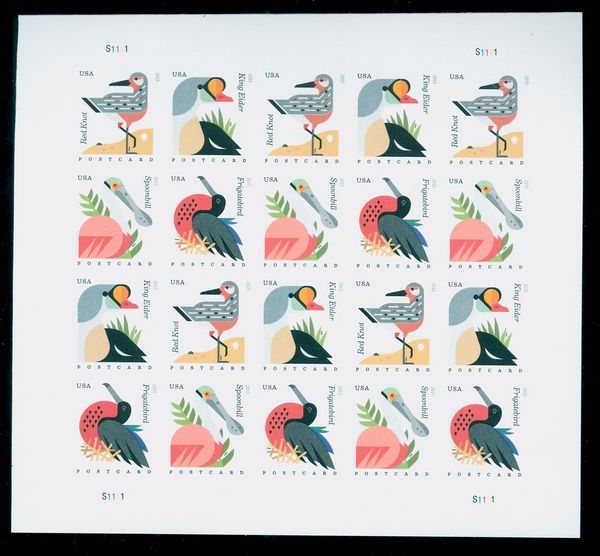 4991-94i (35c) Coastal Birds, Mint Imperf Sheet of 20 #4991-4ish