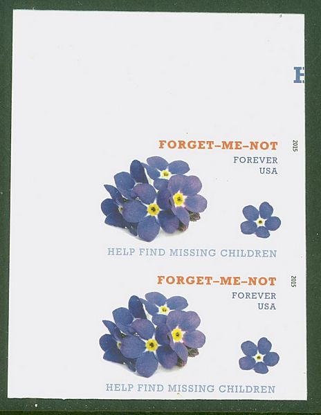 4987i Forever Forget-Me-Not Mint Imperf Vertical Pair #4987ivp