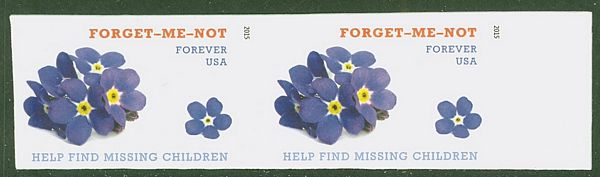 4987i Forever Forget-Me-Not Mint Imperf Horizontal Pair #4987ihp