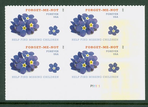 4987 Forever Forget-Me-Not Mint Plate Block #4987pb