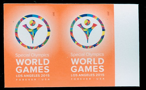 4986i Forever Special Olympics Games Mint Imperf Horizontal Pair #4986ihp