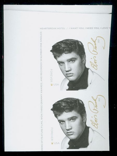 5009i Forever Elvis Presley Imperf Vertical Pair #50091vp