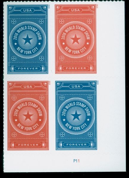 5010-11 World Stamp Show NY 2016 Mint Plate Block of 4 #5010-11pb