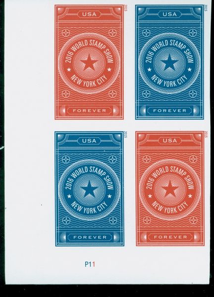 5010-11i World Stamp Show NY 2016 Mint Imperf Plate Block of 4 #5010ipb